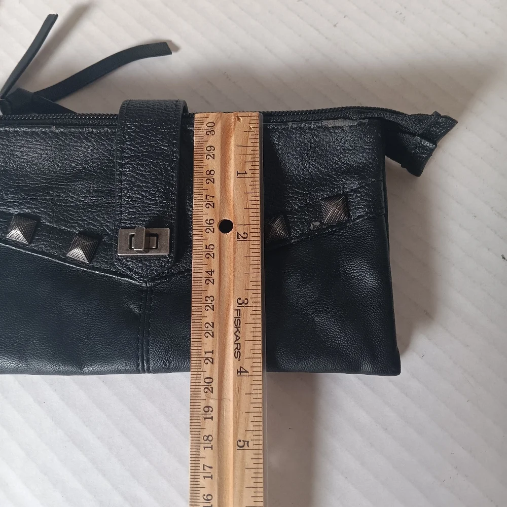 Miss Me‎ Black Leather Studded Wallet 4 x 7 1/2 inches